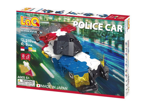 Package front view featured in the LaQ hamacron constructor police car set