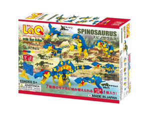Package back featured in the LaQ dinosaur world spinosaurus set