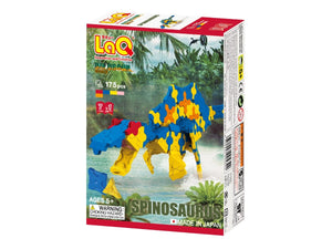 Package front featured in the LaQ dinosaur world spinosaurus set