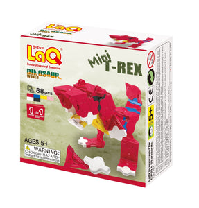 Package front view featured in the LaQ dinosaur world mini trex set