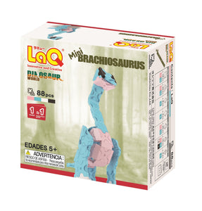 Package back view featured in the LaQ dinosaur world mini brachiosaurus set