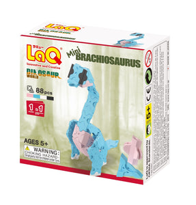 Package front view featured in the LaQ dinosaur world mini brachiosaurus set