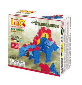 Package front side featured in the LaQ dinosaur world mini stegosaurus set