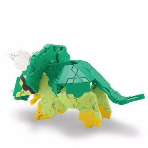 Back view featured in the LaQ dinosaur world mini triceratops set
