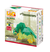 Load image into Gallery viewer, Package back view featured in the LaQ dinosaur world mini triceratops set