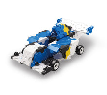 Chargez l&#39;image dans la visionneuse de la galerie,Blue race car featured in the LaQ hamacron constructor jet fighter set
