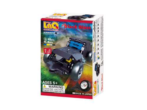 Package front view featured in the LaQ hamacron constructor mini black blast set