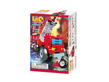Load image into Gallery viewer, Package front view featured in the LaQ hamacron constructor mini fire truck set