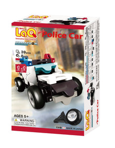 Package featured in the LaQ hamacron constructor mini police car set