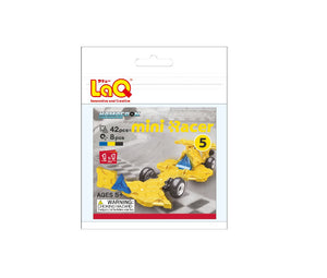 Package featured in the LaQ hamacron constructor mini racer 5 yellow set