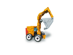 Excavator featured in the LaQ hamacron constructor mini wheel loader set