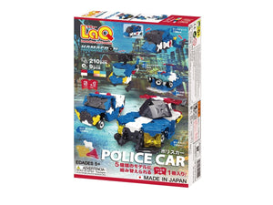 Package back view featured in the LaQ hamacron constructor police car set