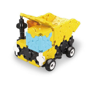 Dump truck featured in the LaQ hamacron constructor power digger set