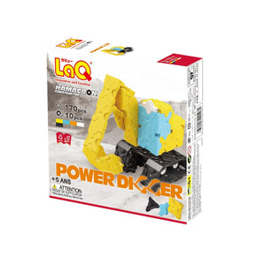 Package back view featured in the LaQ hamacron constructor power digger set