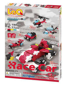 Package back view featured in the LaQ hamacron constructor race car set