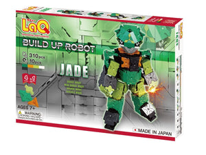 Package front view featured in the LaQ robot jade set