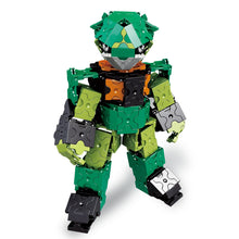 Load image into Gallery viewer, Standing robot featured in the LaQ robot jade set