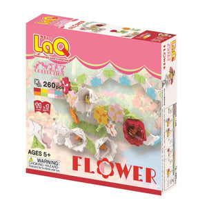 Package front side featured in the LaQ sweet collection flower set