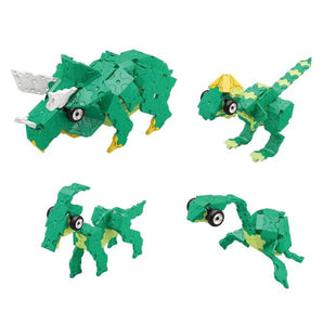 All models featured in the LaQ dinosaur world triceratops set