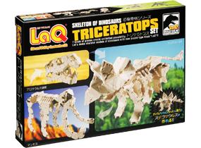 Package featured in the LaQ dinosaur skeleton triceratops set