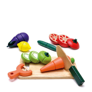 Vegetable set display featured in the woody puddy set